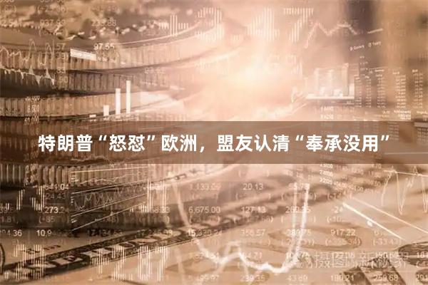 特朗普“怒怼”欧洲，盟友认清“奉承没用”
